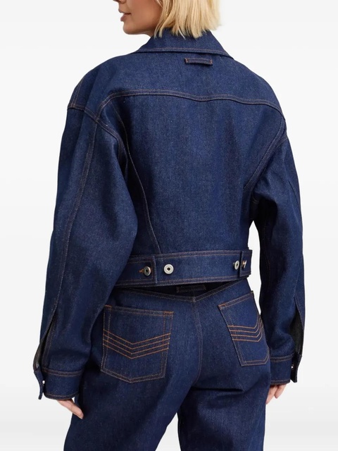 Jean Paul Gaultier lacing-detail denim jacket - Blue - zdjęcie produktu nr 2