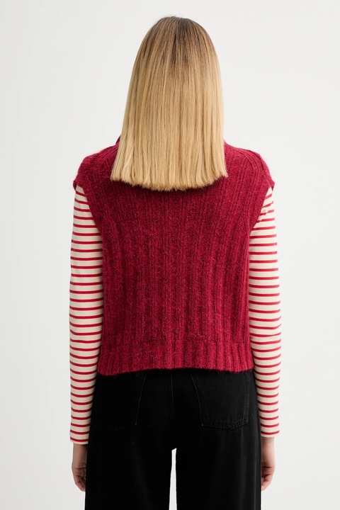 Marc O'Polo kamizelka z dodatkiem wełny damska kolor czerwony 5000007565 - zdjęcie produktu nr 2