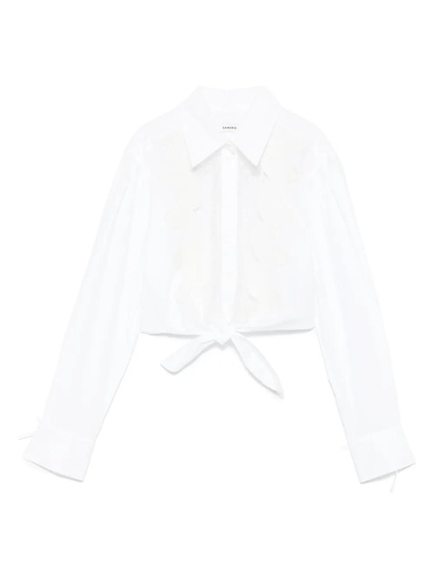 SANDRO floral-embroidered shirt - White - zdjęcie produktu nr 1
