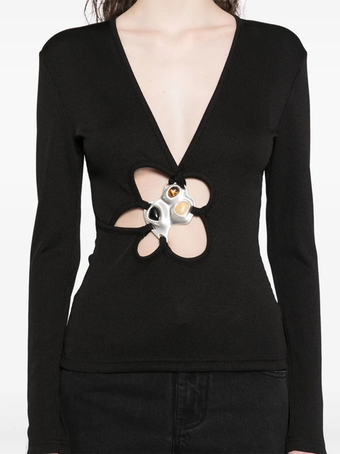 Christopher Esber Trio-stone long-sleeved top - Black - zdjęcie produktu nr 2