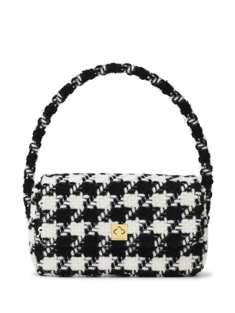 ANINE BING Nico houndstooth-pattern shoulder bag - Black - zdjęcie produktu nr 1