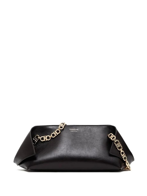 Ferragamo small Folded chain-link flap shoulder bag - Black - zdjęcie produktu nr 2
