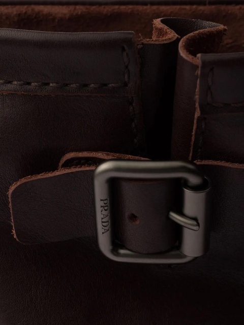 Prada 40mm logo-buckle leather boots - Brown - zdjęcie produktu nr 2