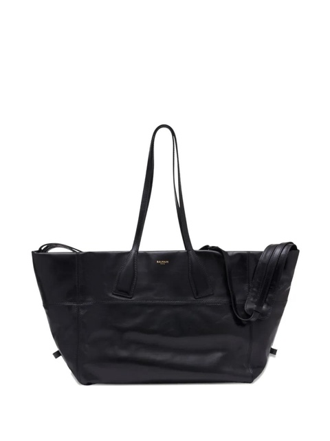 Balmain Track leather tote bag - Black - zdjęcie produktu nr 1