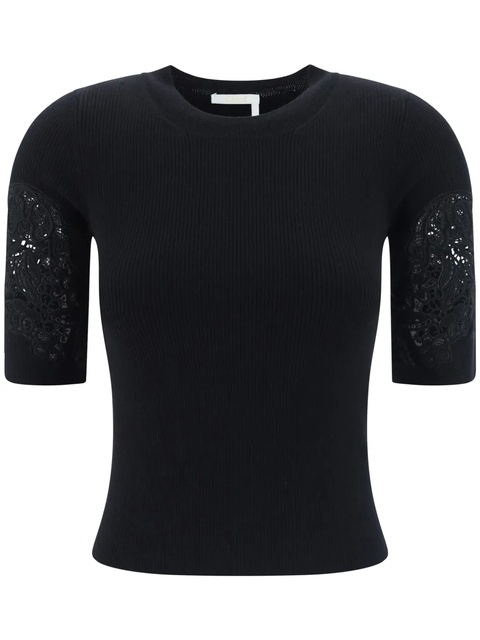 Chloé embroidered T-shirt - Black - zdjęcie produktu nr 1