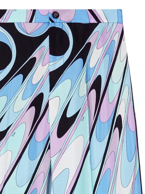PUCCI onde-print silk-twill trousers - Blue - zdjęcie produktu nr 1
