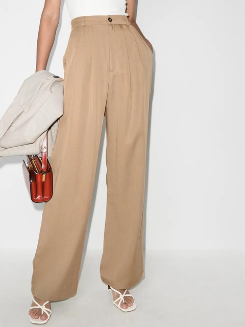 Reformation Mason high-waist wide-leg trousers - Brown - zdjęcie produktu nr 2