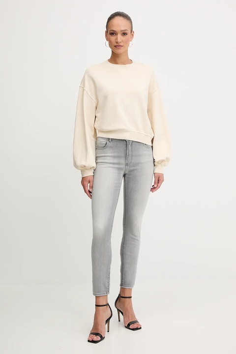 Pinko bluza bawełniana damska kolor beżowy gładka 105510 A2RB - zdjęcie produktu nr 2