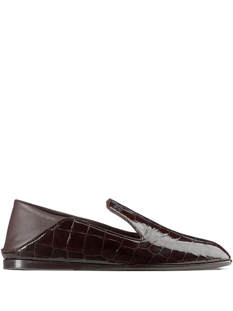 Jimmy Choo Eliot crocodile-effect ballet flats - Brown - zdjęcie produktu nr 1