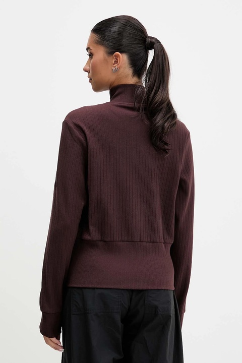 adidas bluza All Szn Winterized damska kolor brązowy gładka JM5947 - zdjęcie produktu nr 2