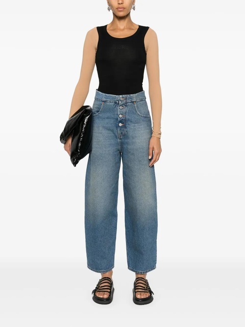 MM6 Maison Margiela high-rise wide-leg jeans - Blue - zdjęcie produktu nr 1