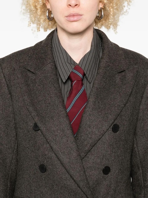 SANDRO buttoned double-breasted coat - Grey - zdjęcie produktu nr 1