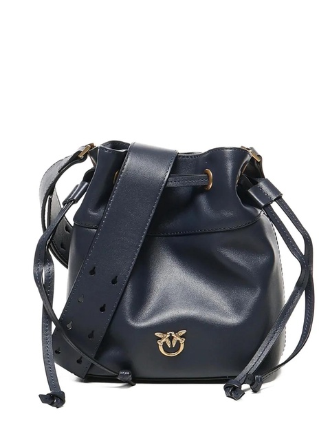 PINKO mini drawstring leather bucket bag - Blue - zdjęcie produktu nr 1