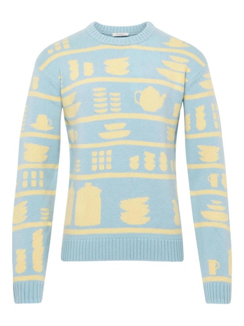 JW Anderson crockery-jacquard jumper - Blue - zdjęcie produktu nr 1