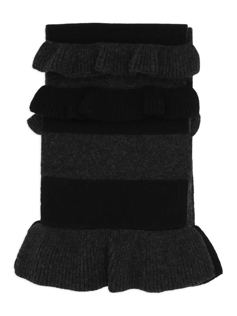 Simone Rocha ruffled logo scarf - Grey - zdjęcie produktu nr 1