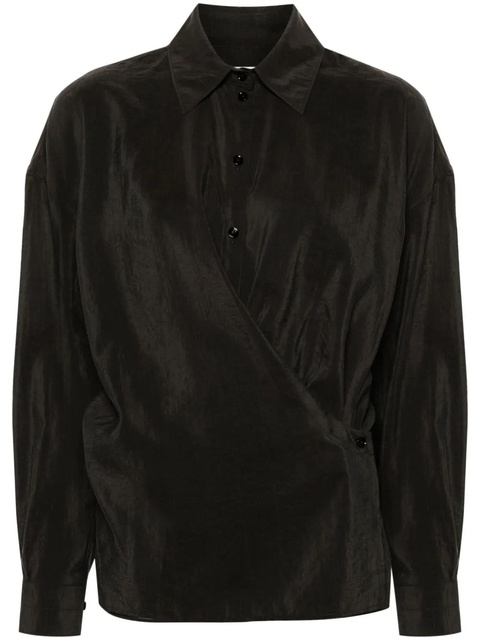 LEMAIRE straight-collar twisted shirt - Brown - zdjęcie produktu nr 1