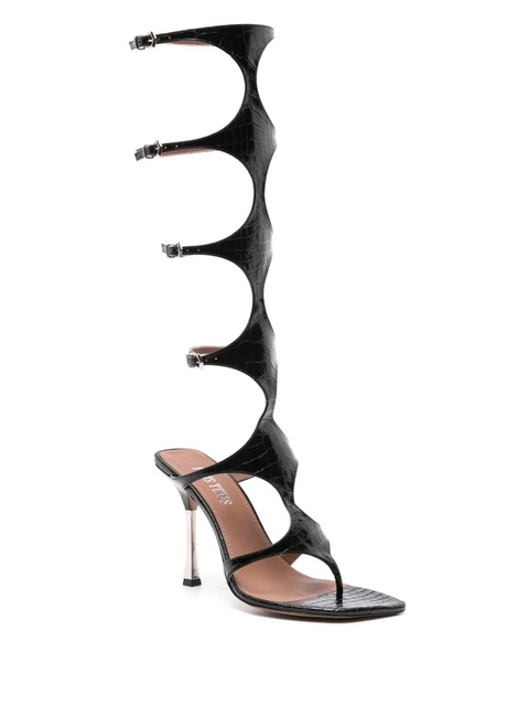 Paris Texas 100mm Uma knee-high sandals - Black - zdjęcie produktu nr 2