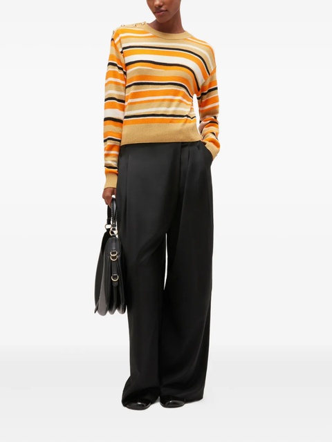 GANNI striped button-detailed sweater - Yellow - zdjęcie produktu nr 2