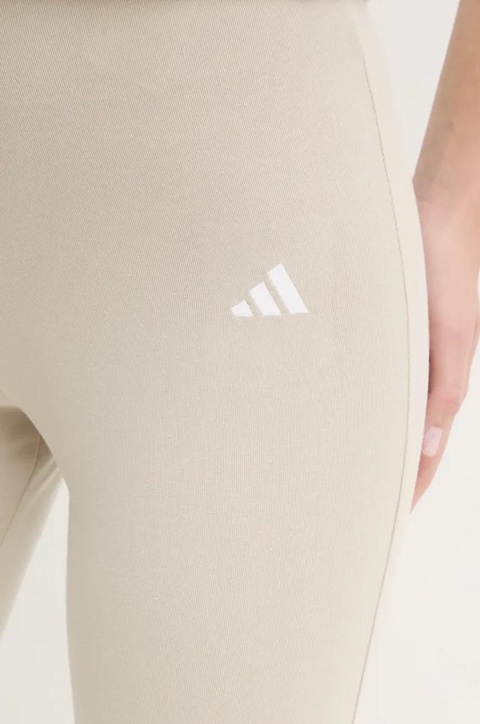adidas legginsy Essentials damskie kolor beżowy gładkie JD3072 - zdjęcie produktu nr 2