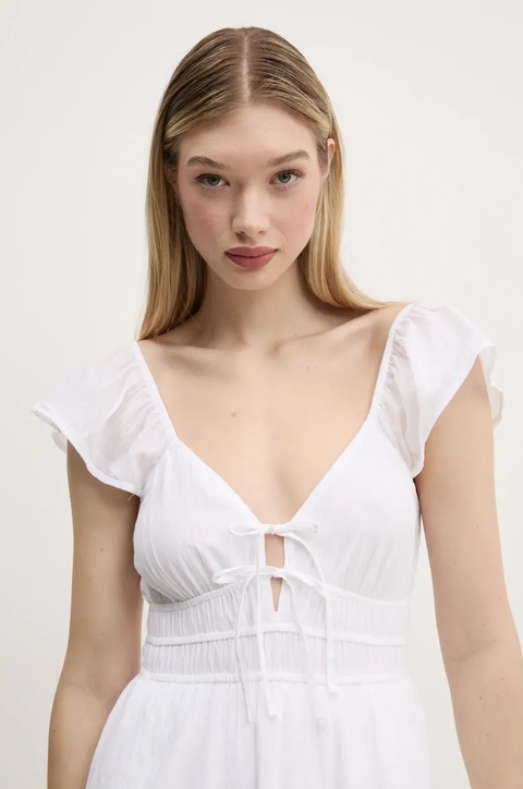 Hollister Co. sukienka bawełniana kolor biały mini rozkloszowana KI359-5054 - zdjęcie produktu nr 2