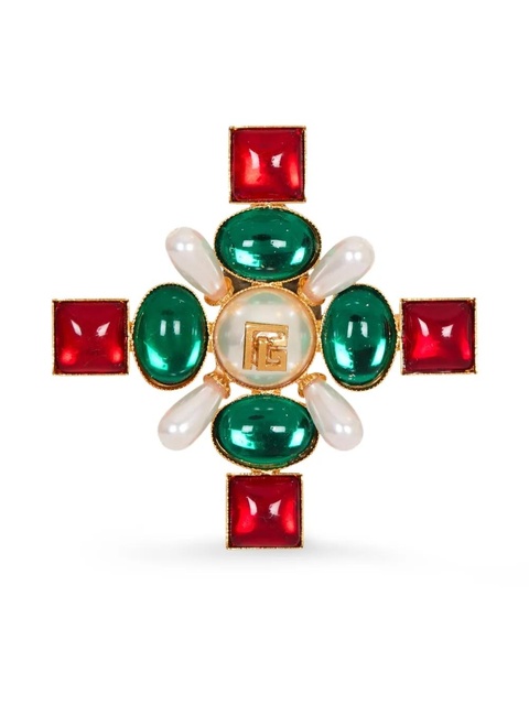 Balmain Baroque bead and crystal brooch - Gold - zdjęcie produktu nr 1