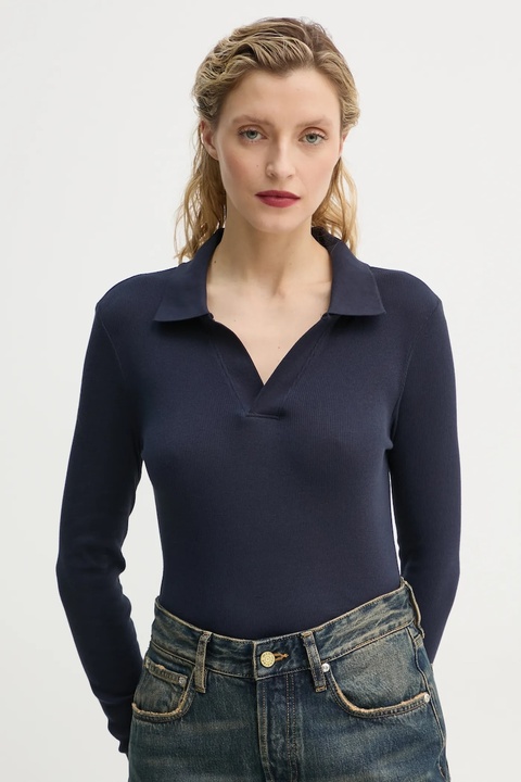 G-Star longsleeve bawełniany kolor niebieski - zdjęcie produktu nr 2