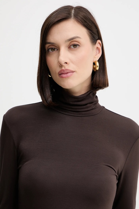 Twinset sweter damski kolor brązowy lekki z golfem 252LI2WAA - zdjęcie produktu nr 2