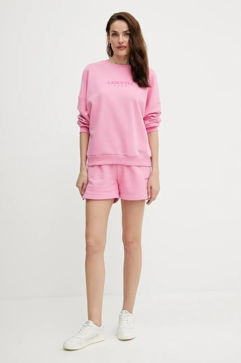 La Mania bluza damska kolor różowy z aplikacją LOVELY - zdjęcie produktu nr 2