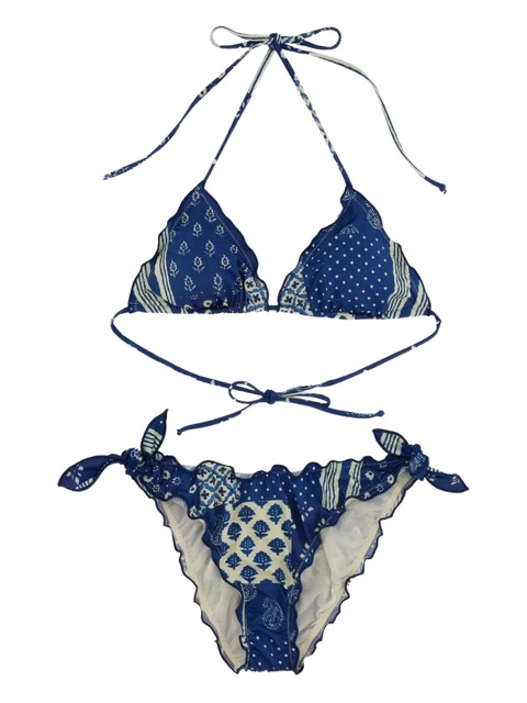 MC2 Saint Barth paisley ruffled bikini - Blue - zdjęcie produktu nr 1