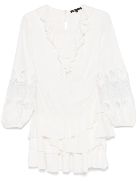 Maje ruffle-detailing mini dress - White - zdjęcie produktu nr 1