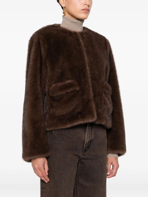 Maje flap-pocket faux-fur jacket - Brown - zdjęcie produktu nr 1