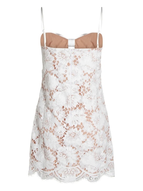 Self-Portrait satin-bow lace dress - White - zdjęcie produktu nr 1