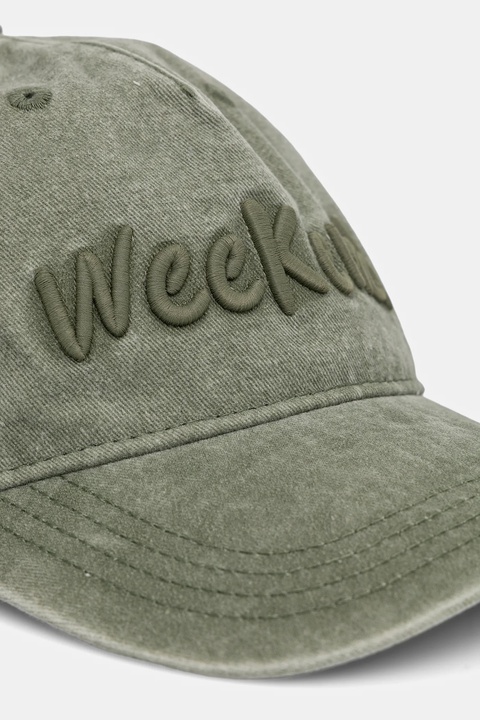 Weekend Max Mara czapka z daszkiem bawełniana BRUNO kolor zielony 2525576024600 - zdjęcie produktu nr 2