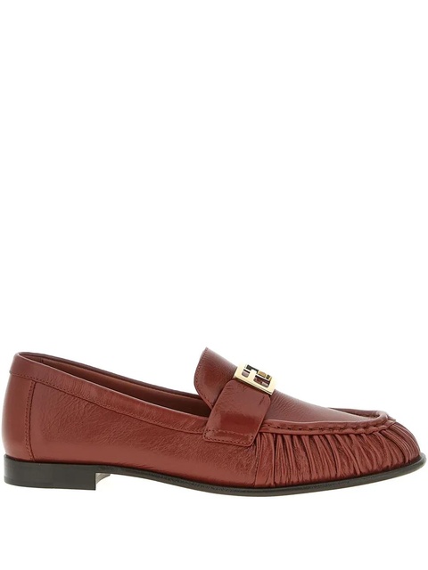 FENDI curled metal detail baguette loafers - Brown - zdjęcie produktu nr 2