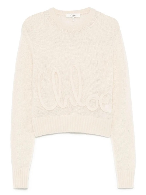 Chloé logo-embellished sweater - Neutrals - zdjęcie produktu nr 1