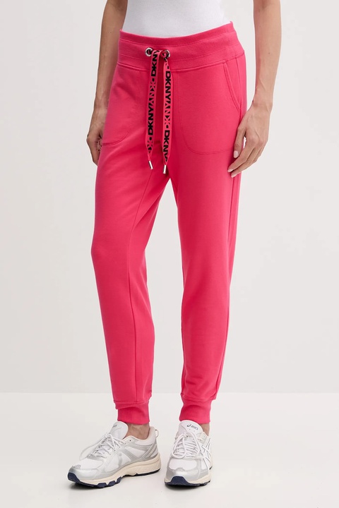 Dkny spodnie dresowe damskie kolor różowy gładkie DP5P3496 - zdjęcie produktu nr 1