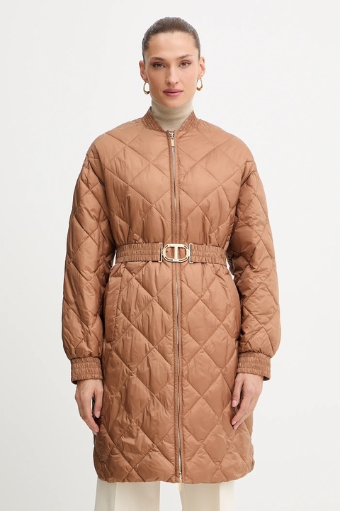 Twinset kurtka kolor brązowy przejściowa oversize 252TP2130 - zdjęcie produktu nr 1