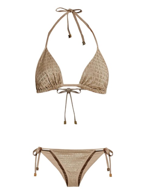 Balmain logo-embellished triangle bikini - Neutrals - zdjęcie produktu nr 1