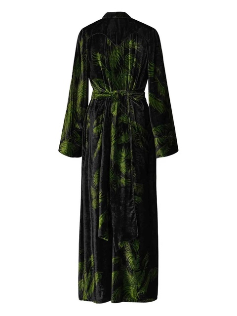 Johanna Ortiz Alma Majestuosa palm tree velvet coat - Green - zdjęcie produktu nr 1