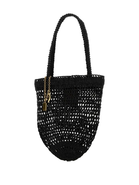 Chloé small Summer Banana shopping raffia beach bag - Black - zdjęcie produktu nr 2