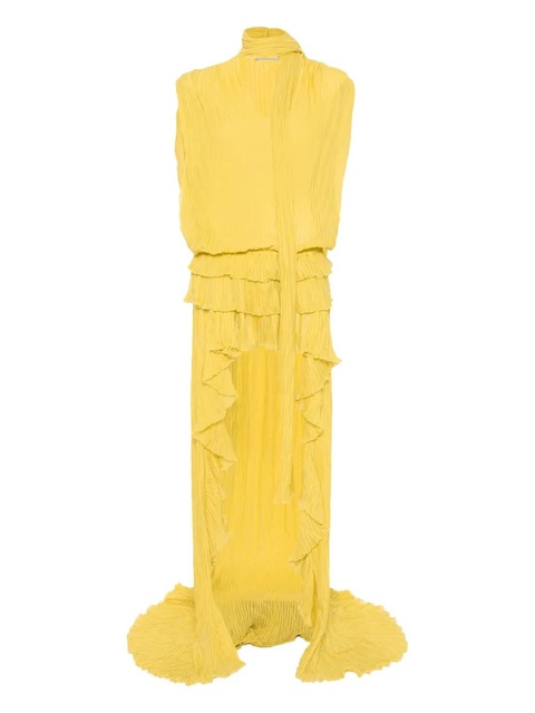 Blumarine pleated asymmetric midi dress - Yellow - zdjęcie produktu nr 1