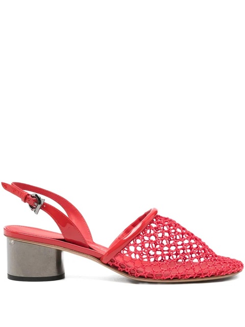 Ferragamo sling-back net heeled pumps - Red - zdjęcie produktu nr 1