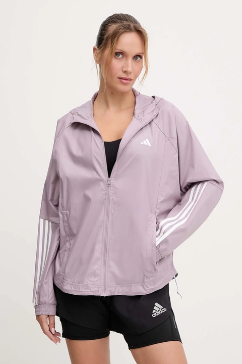 adidas Performance kurtka do biegania HYGLM kolor różowy przejściowa JX7382 - zdjęcie produktu nr 1