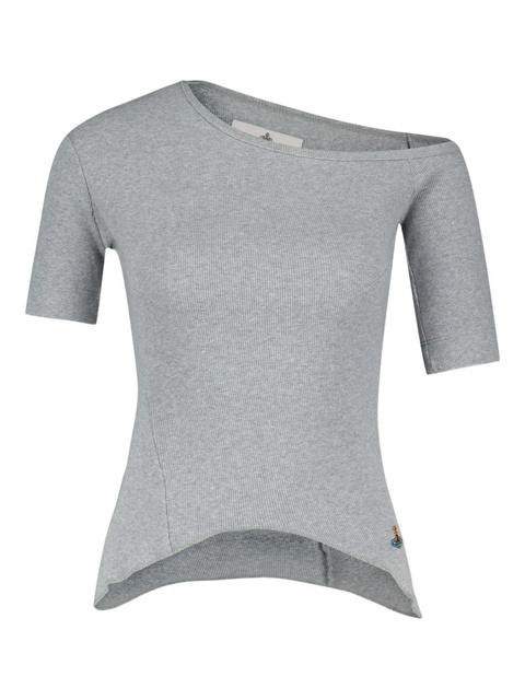 Vivienne Westwood asymmetrical-ribbed T-shirt - Grey - zdjęcie produktu nr 2