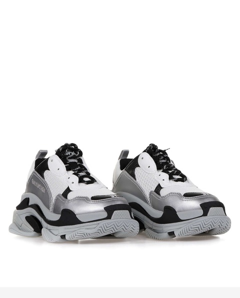BALENCIAGA - Szare sneakersy z kontrastowymi detalami Triple S - zdjęcie produktu nr 1