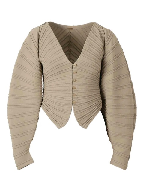 Cult Gaia ribbed button-up cardigan - Brown - zdjęcie produktu nr 1