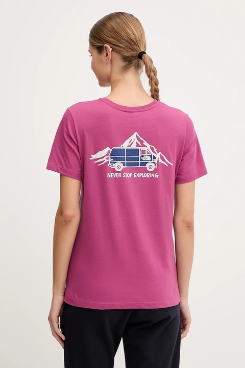 The North Face t-shirt Outdoor Graphic damski kolor różowy NF0A8C226EO1 - zdjęcie produktu nr 1
