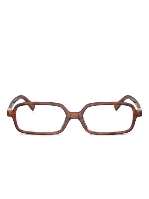 Miu Miu Eyewear tortoiseshell-pattern rectangle-frame glasses - Brown - zdjęcie produktu nr 1