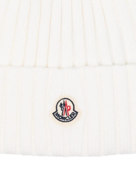 Moncler ribbed pom-pom hat - White - zdjęcie produktu nr 2