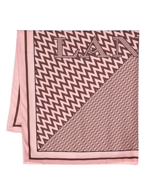 Lanvin jacquard-logo silk scarf - Pink - zdjęcie produktu nr 1